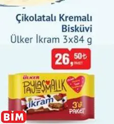 ÜLKER İKRAM ÇİKOLATALI KREMALI BİSKÜVİ